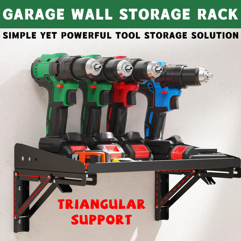 ULIBERMAGNET shelves loaded with power tools and gear for easy access