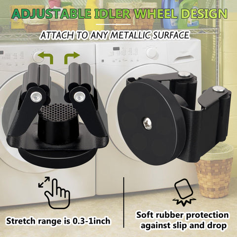 ULIBERMAGNET two-pack magnetic holders on garage wall for easy relocation