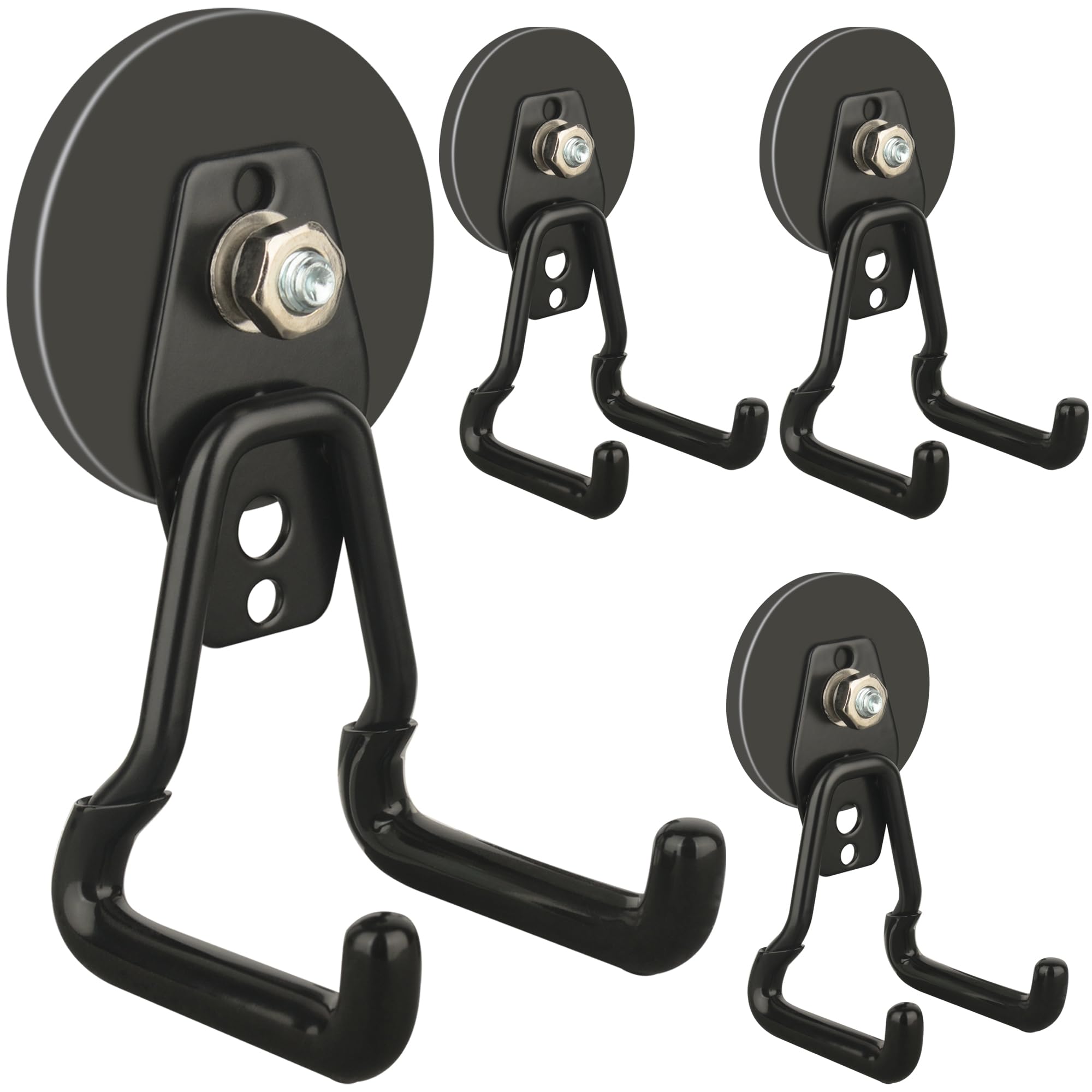 ULIBERMAGNET upgraded large magnetic hooks on metal surface provide secure grip and stability.