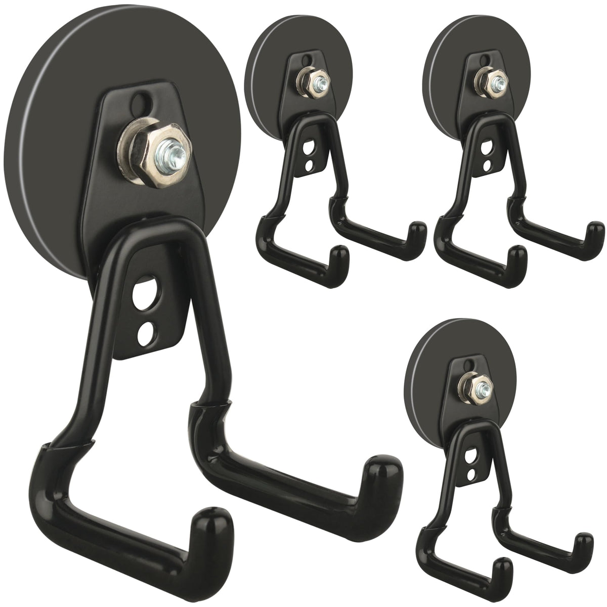 ULIBERMAGNET upgraded large magnetic hooks on metal surface provide secure grip and stability.