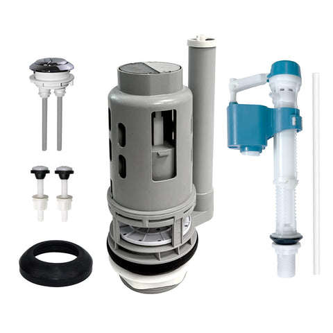 Ulinlo Pouly 3-in dual flush valve kit ready for installation in a 2-piece toilet.