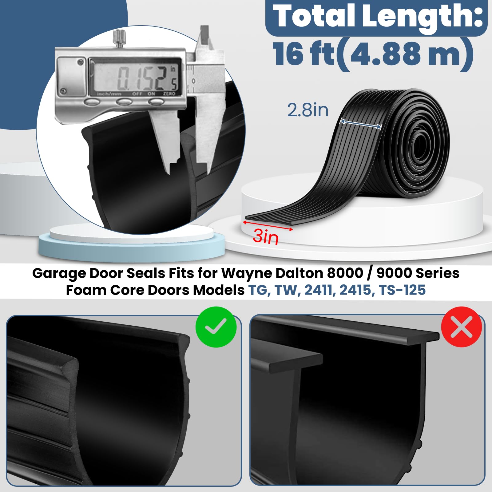 Ulreon 154448 weather seal along the door bottom reduces noise by up to five times.