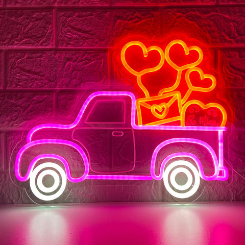 ULSLITYA Valentines Truck Heart neon sign energy efficient and safe