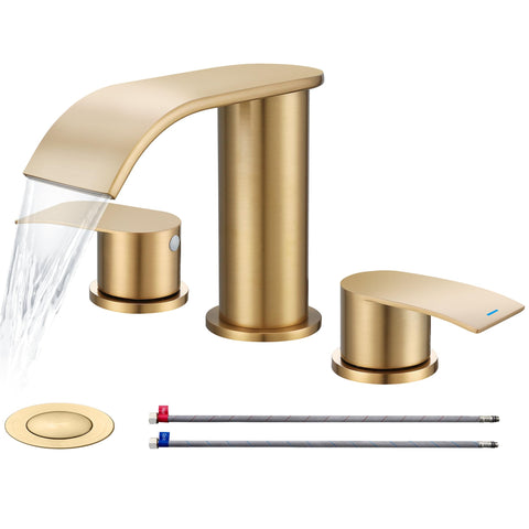 Ultimate Unicorn 8-inch faucet front view in champagne bronze for a modern bathroom upgrade.