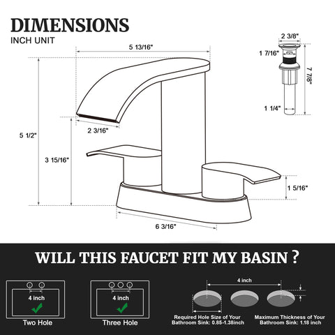 Ultimate Unicorn 2-handle waterfall faucet offering smooth operation and style.