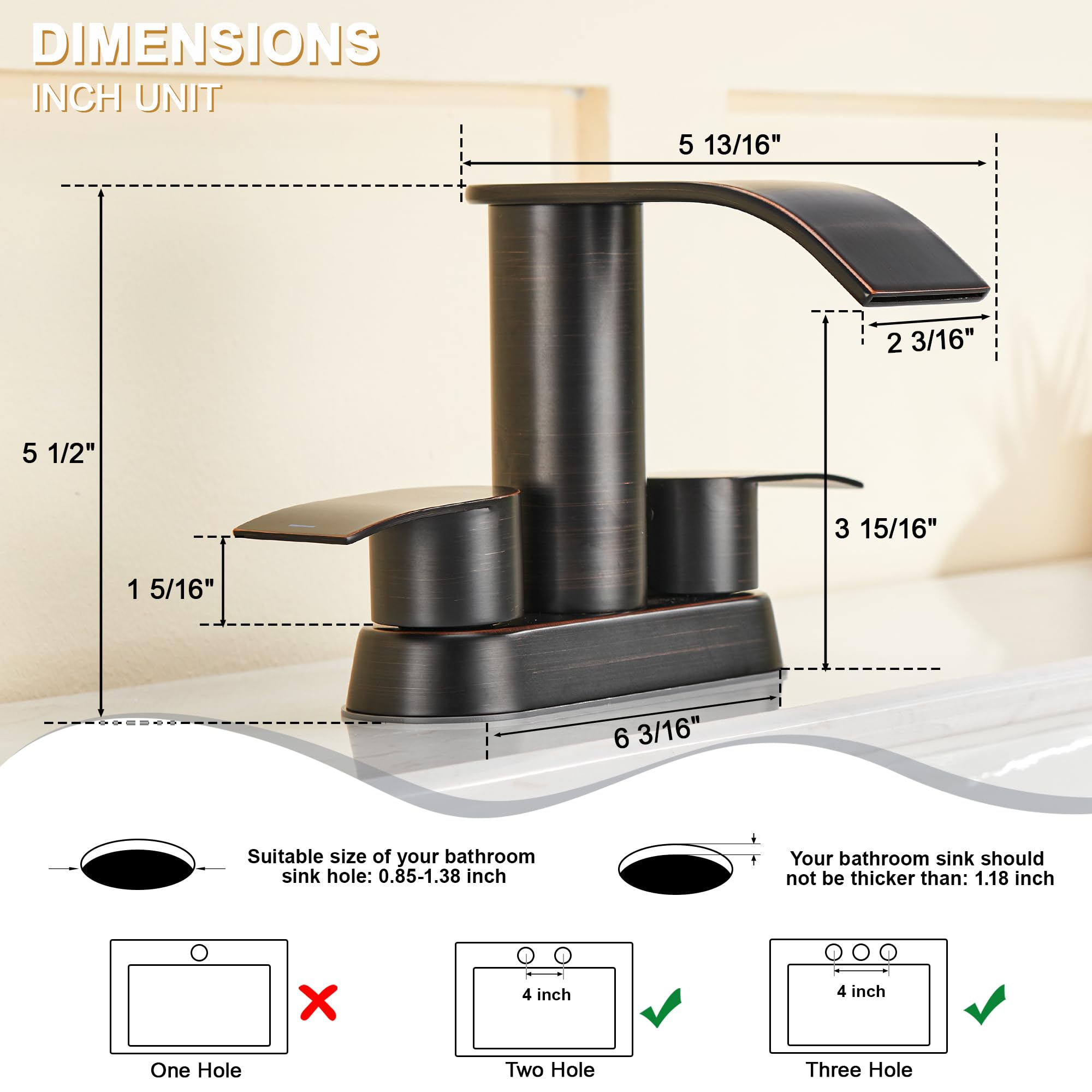 Centerset 4-inch design from Ultimate Unicorn for 2- or 3-hole sinks