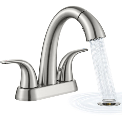Ultimate Unicorn brushed-nickel faucet front view for a modern bathroom.