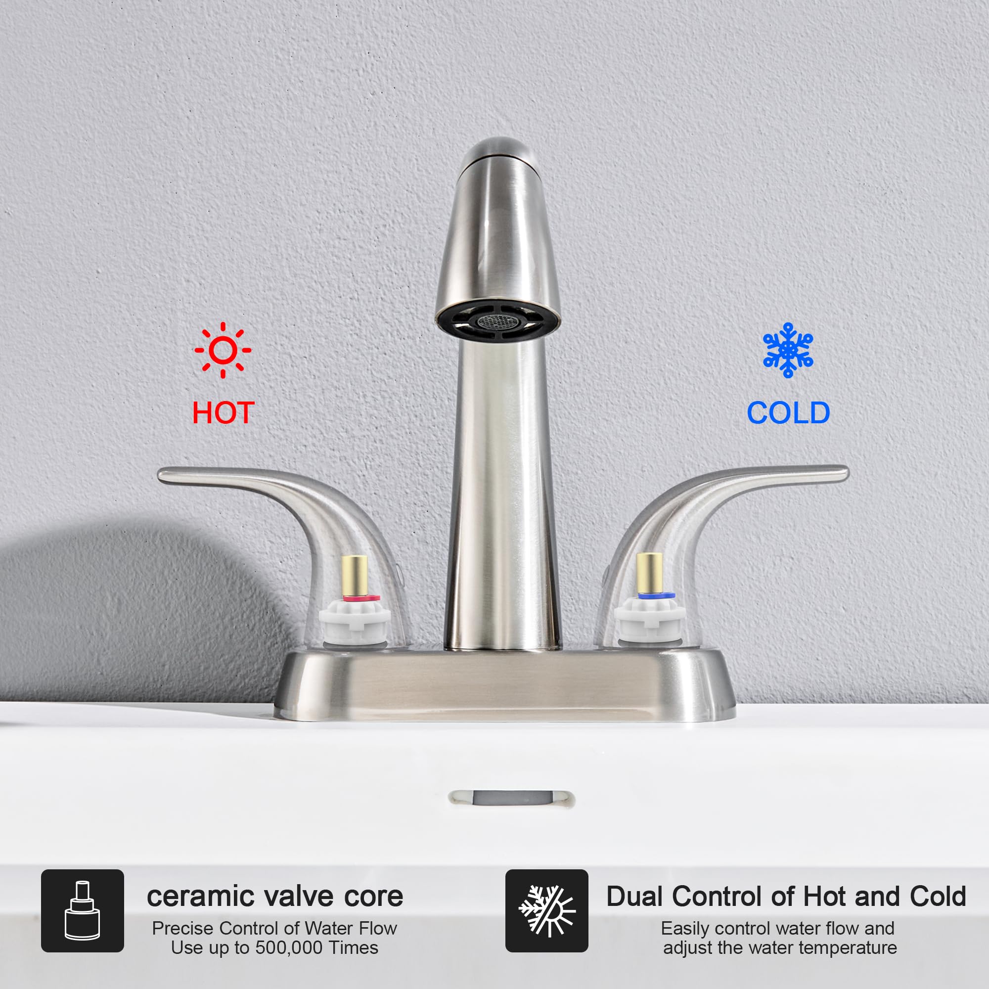 Ultimate Unicorn brushed-nickel faucet soft-splash flow for gentle daily use.