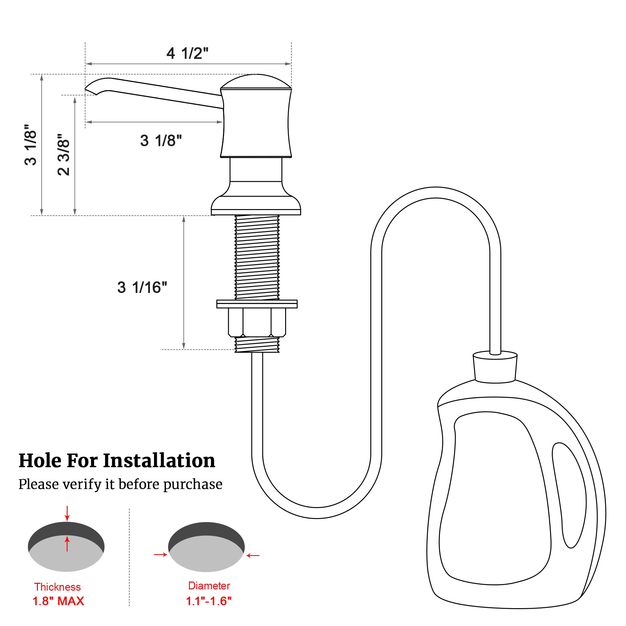 Ultimate Unicorn check valve tube ensures direct, mess-free soap delivery.
