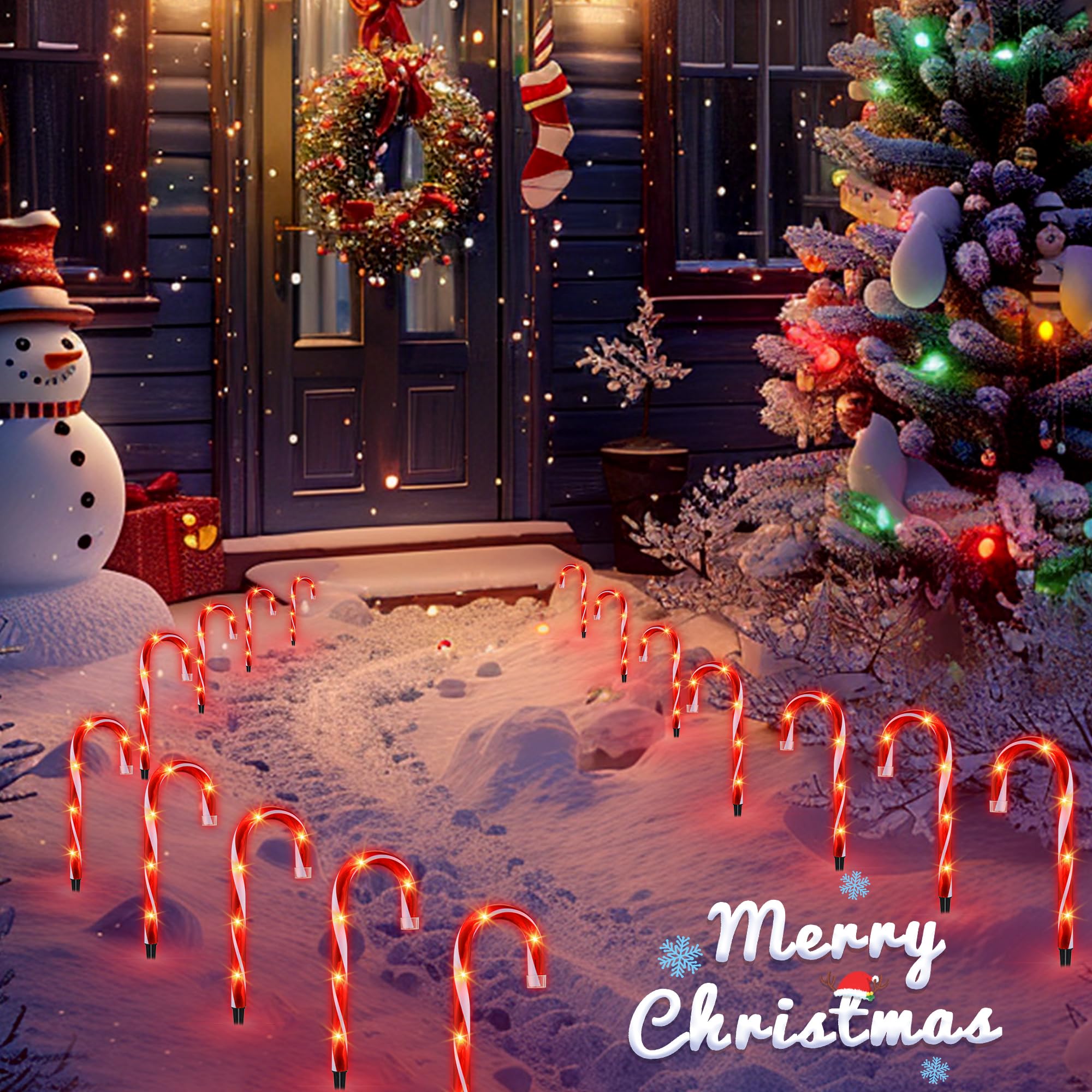 Ultimate Unicorn 10-pack candy cane lights offer quick plug-in decoration for outdoor spaces.