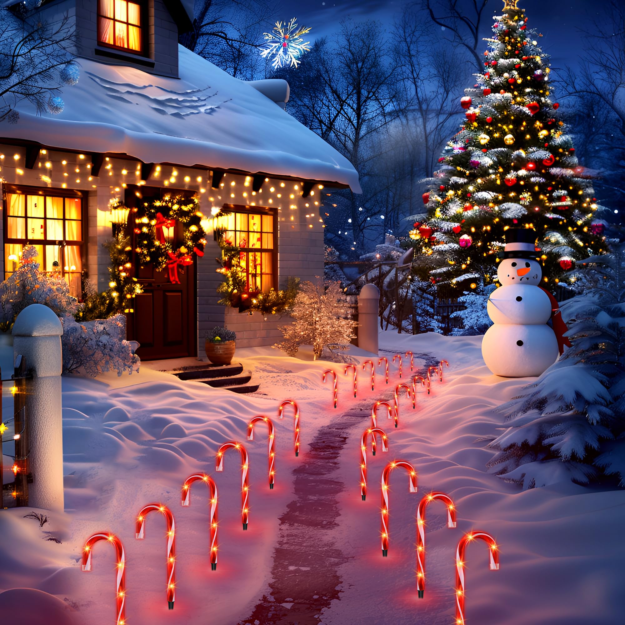 Ultimate Unicorn durable candy cane lights include spares for convenient maintenance.