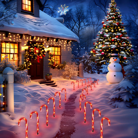 Ultimate Unicorn durable candy cane lights include spares for convenient maintenance.