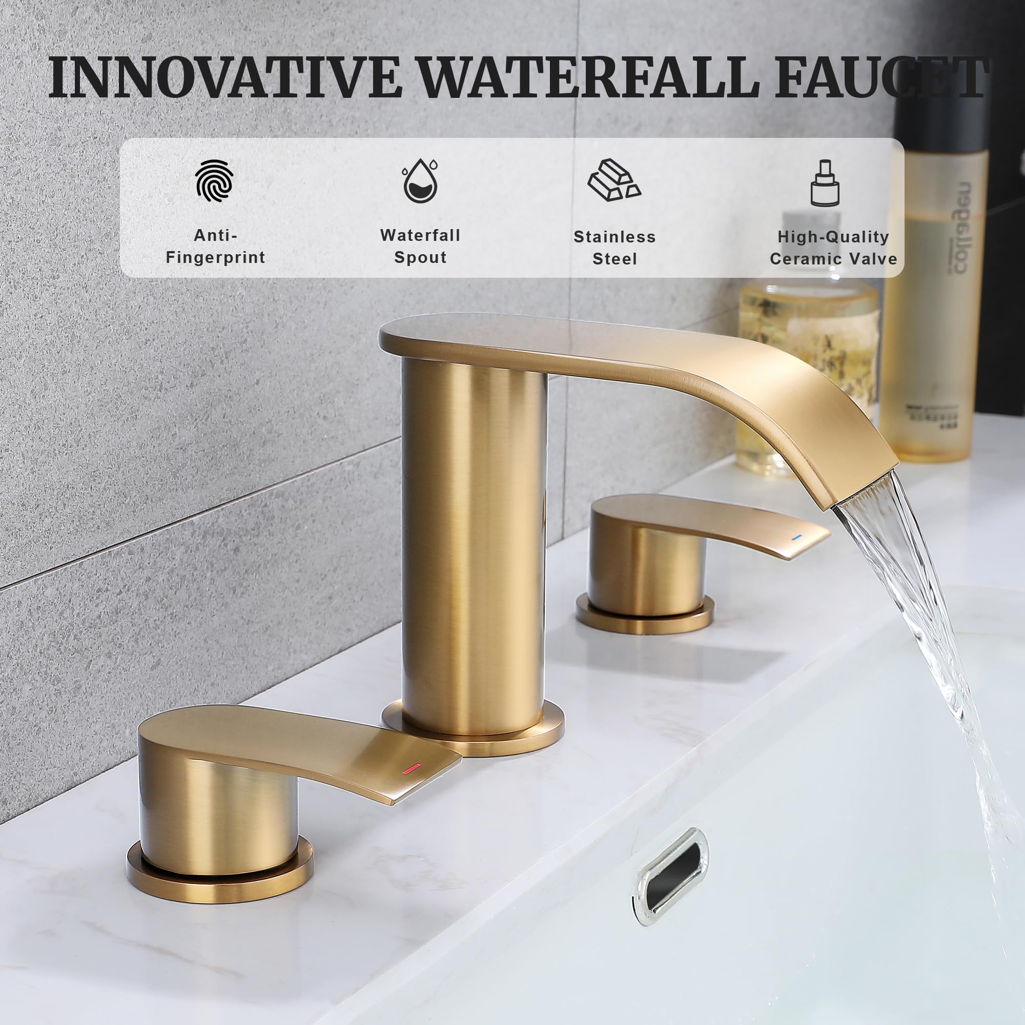Ultimate Unicorn included supply hoses in champagne bronze for easy setup.
