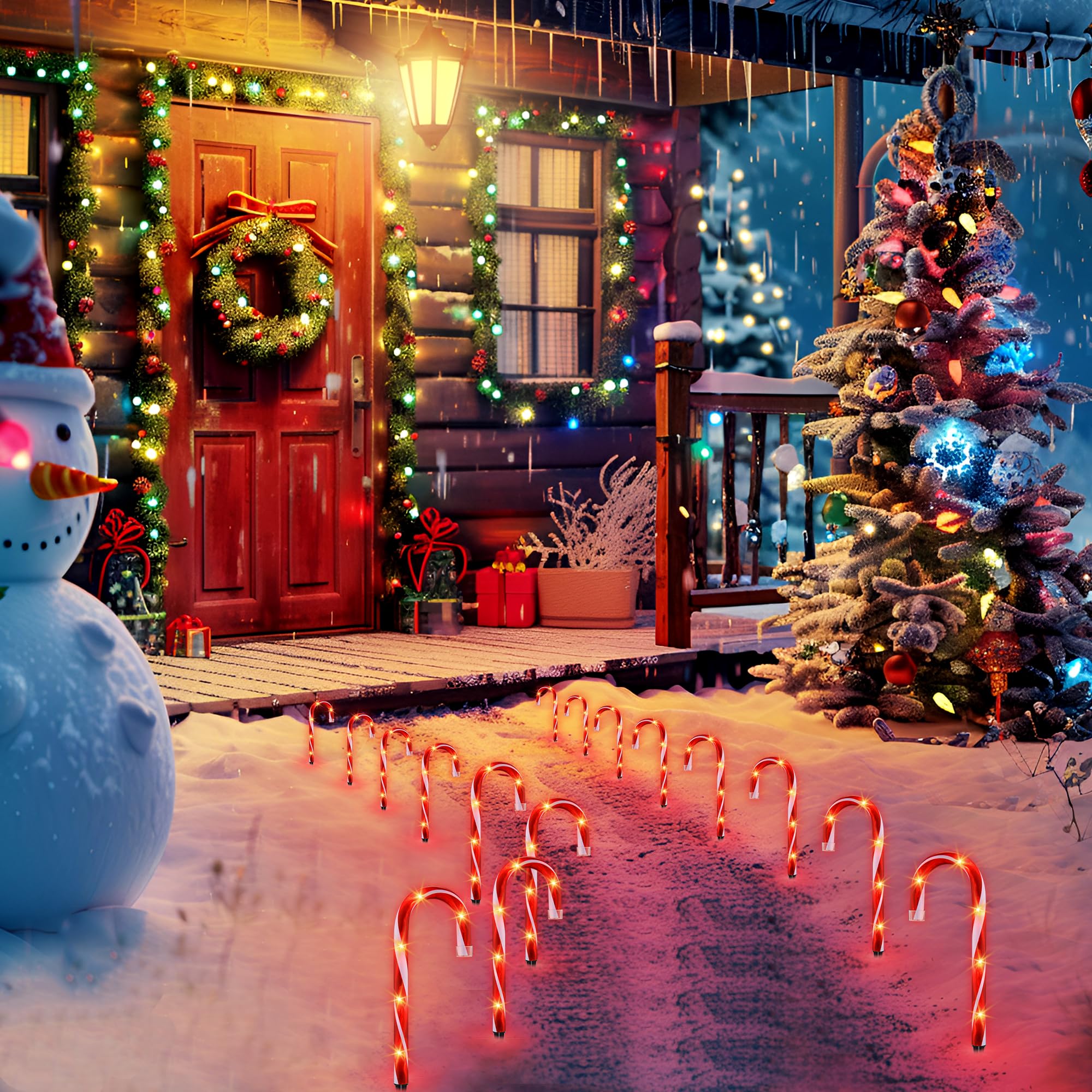 Ultimate Unicorn plug-in candy cane pathway lights for easy setup and versatile placement.