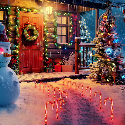 Ultimate Unicorn plug-in candy cane pathway lights for easy setup and versatile placement.