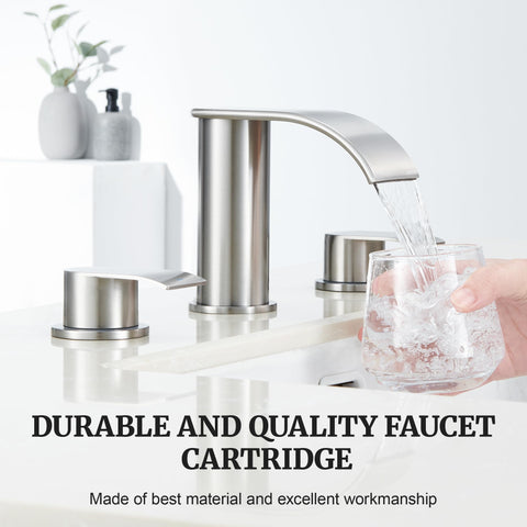 Ultimate Unicorn pop-up drain in brushed nickel for a clean vanity appearance.