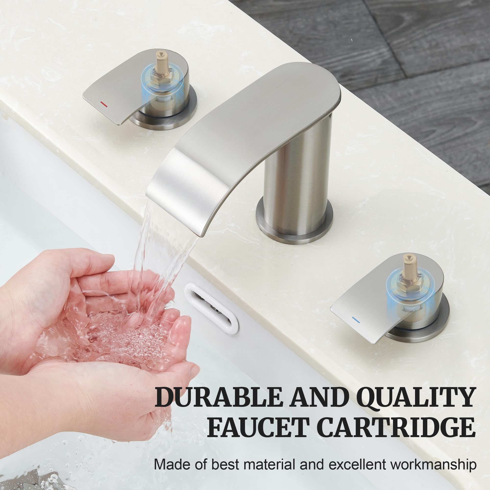 Ultimate Unicorn 3-hole vanity faucet fits streamlined sink setups.