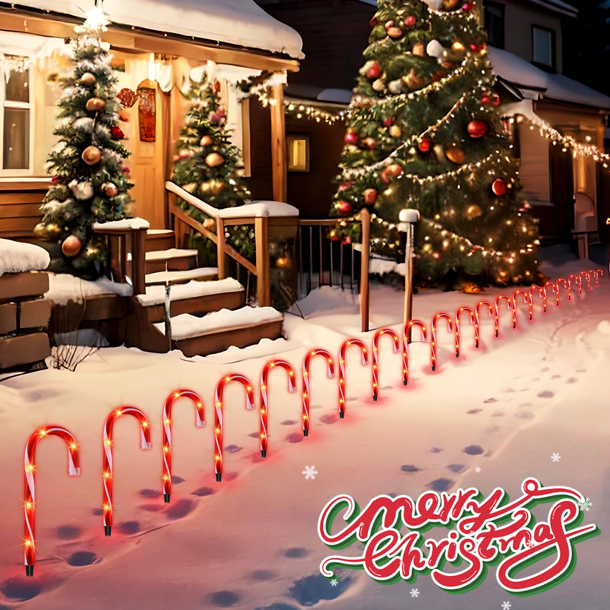 Ultimate Unicorn waterproof candy cane lights designed for rain or snow outdoor use.