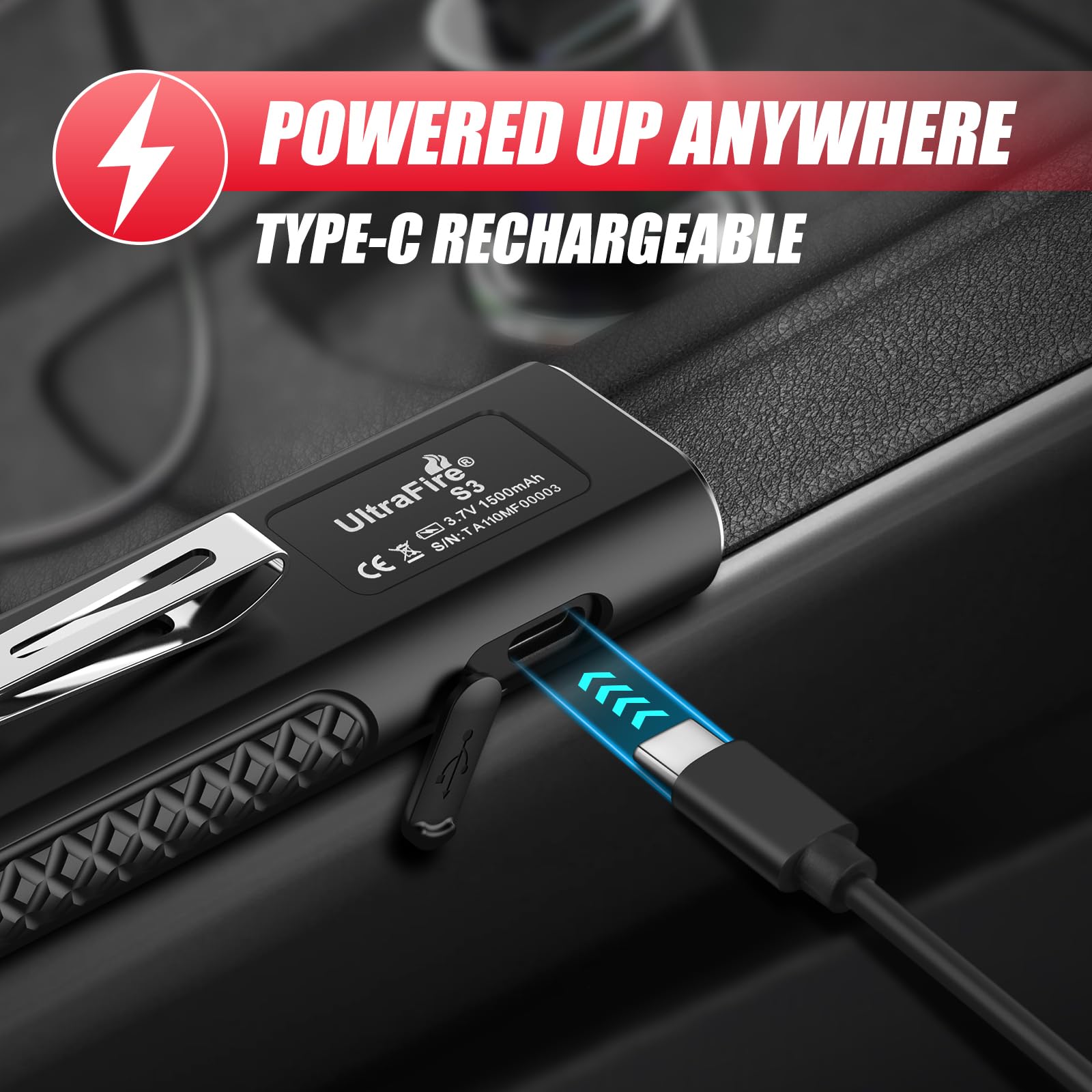 ULTRAFIRE S3 magnetic tail enables hands-free mounting