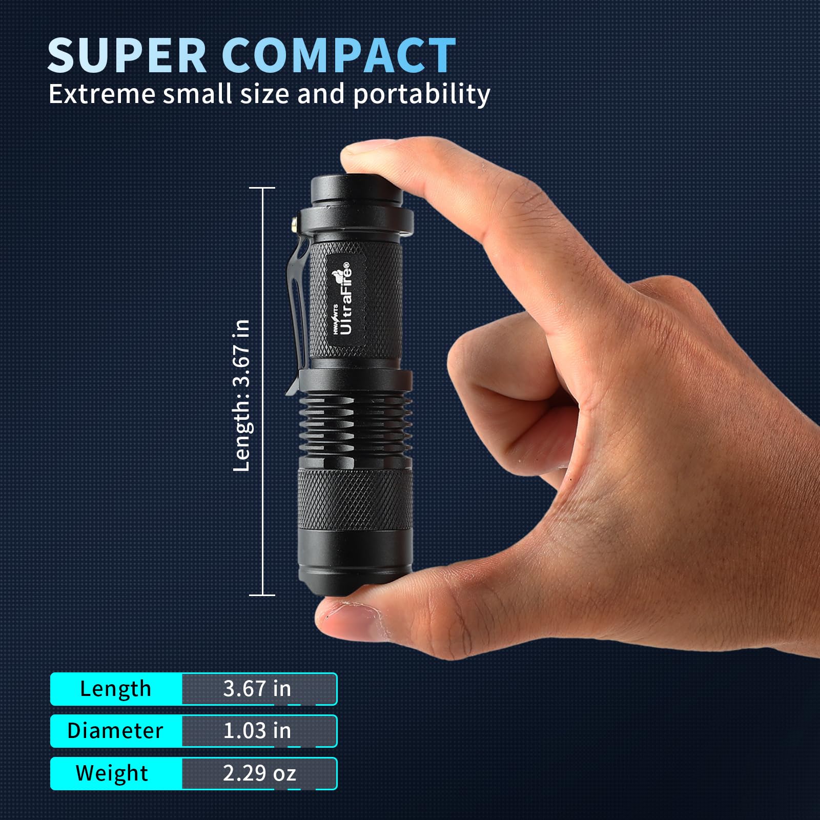 ULTRAFIRE SK68 IP65-rated body withstands rain and rugged outdoor handling