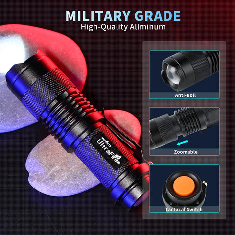 ULTRAFIRE SK68 side view highlights adjustable focus for versatile beam in any task