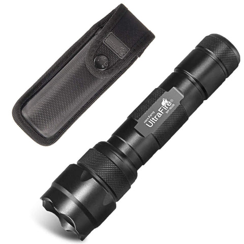 ULTRAFIRE WF-502B tactical flashlight with a bright beam for daily carry.