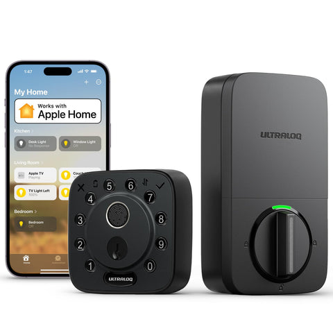 ULTRALOQ Bolt fingerprint lock front view for secure keyless entry