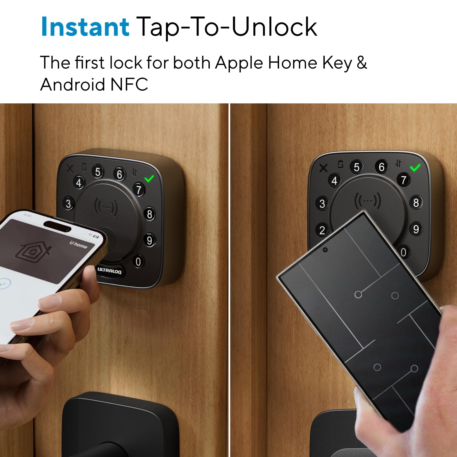ULTRALOQ Bolt NFC unlocks via Android NFC for hands-free access