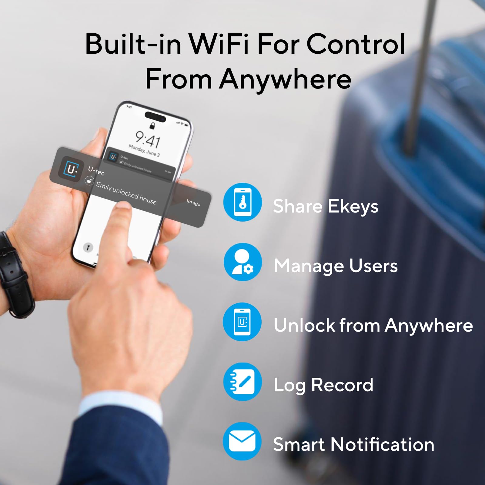 ULTRALOQ Latch 5 app control for smartphone door management