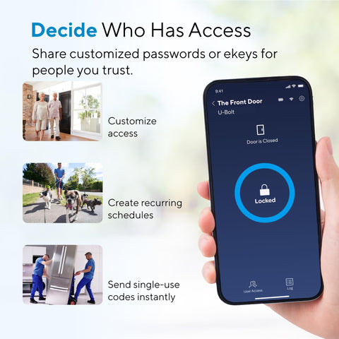 ULTRALOQ U‑Bolt app control on smartphone for remote lock and status