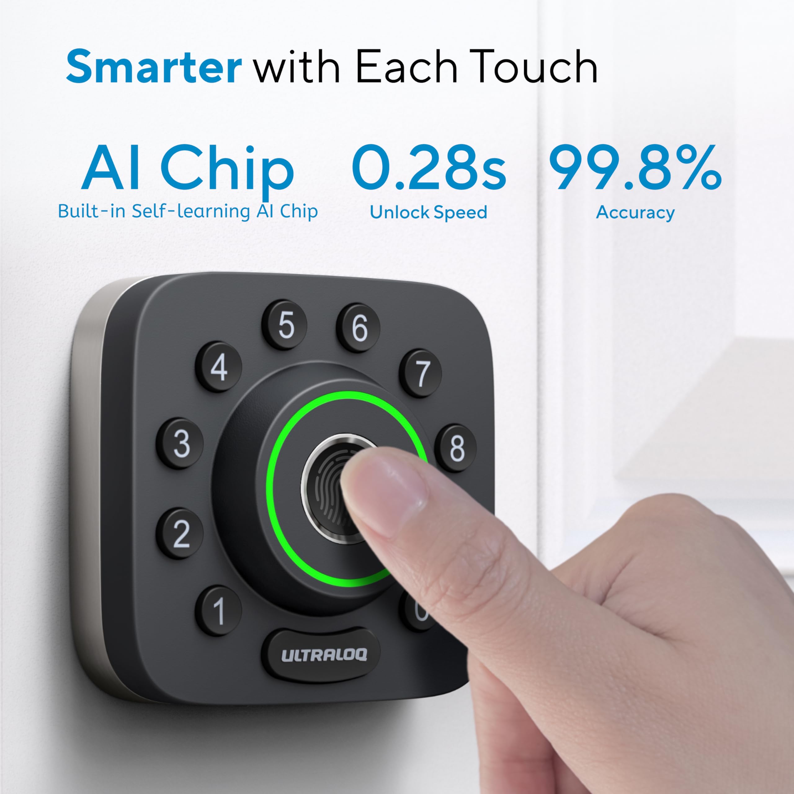 ULTRALOQ U-Bolt Pro fingerprint scan captures a quick, keyless entry moment