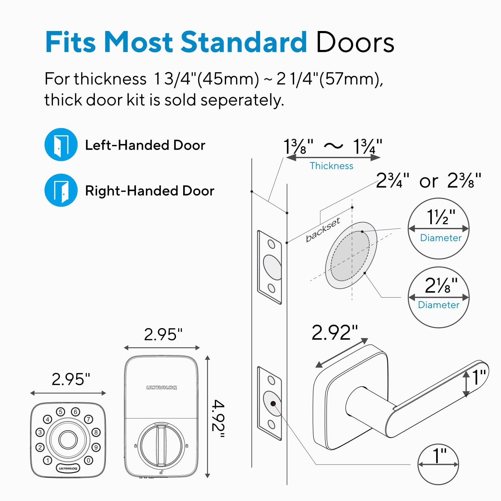 ULTRALOQ U-Bolt Pro easy installation on most doors in minutes.