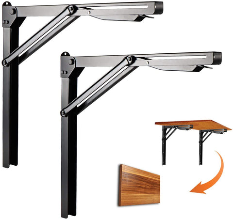 Ultrawall 24-inch folding bracket in action supporting a heavy shelf