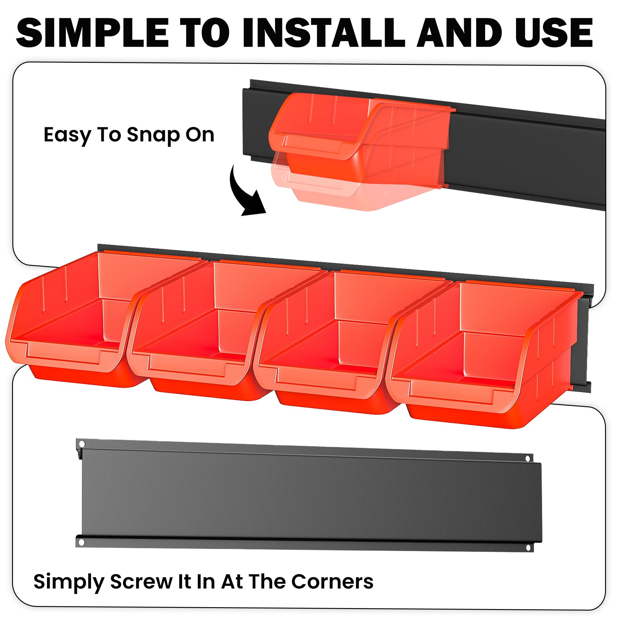 Ultrawall bin capacity 22 lbs per section supports heavy parts securely.