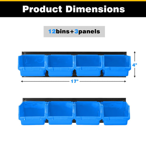 Ultrawall blue storage bins close-up showing clear organization for small parts