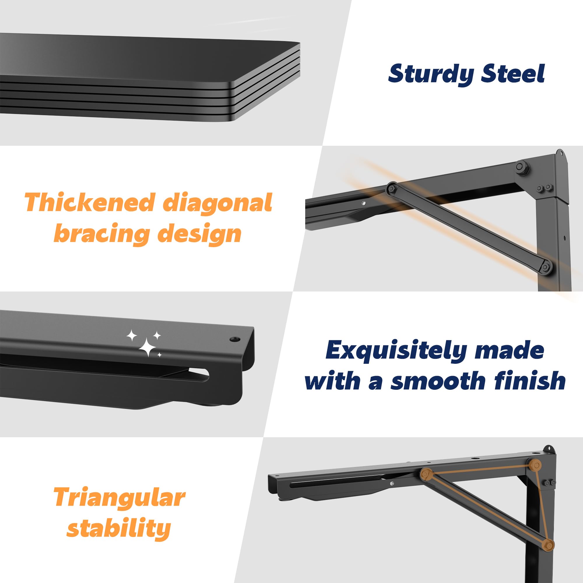 Ultrawall heavy-duty bracket with powder-coated finish resists rust in tough environments.