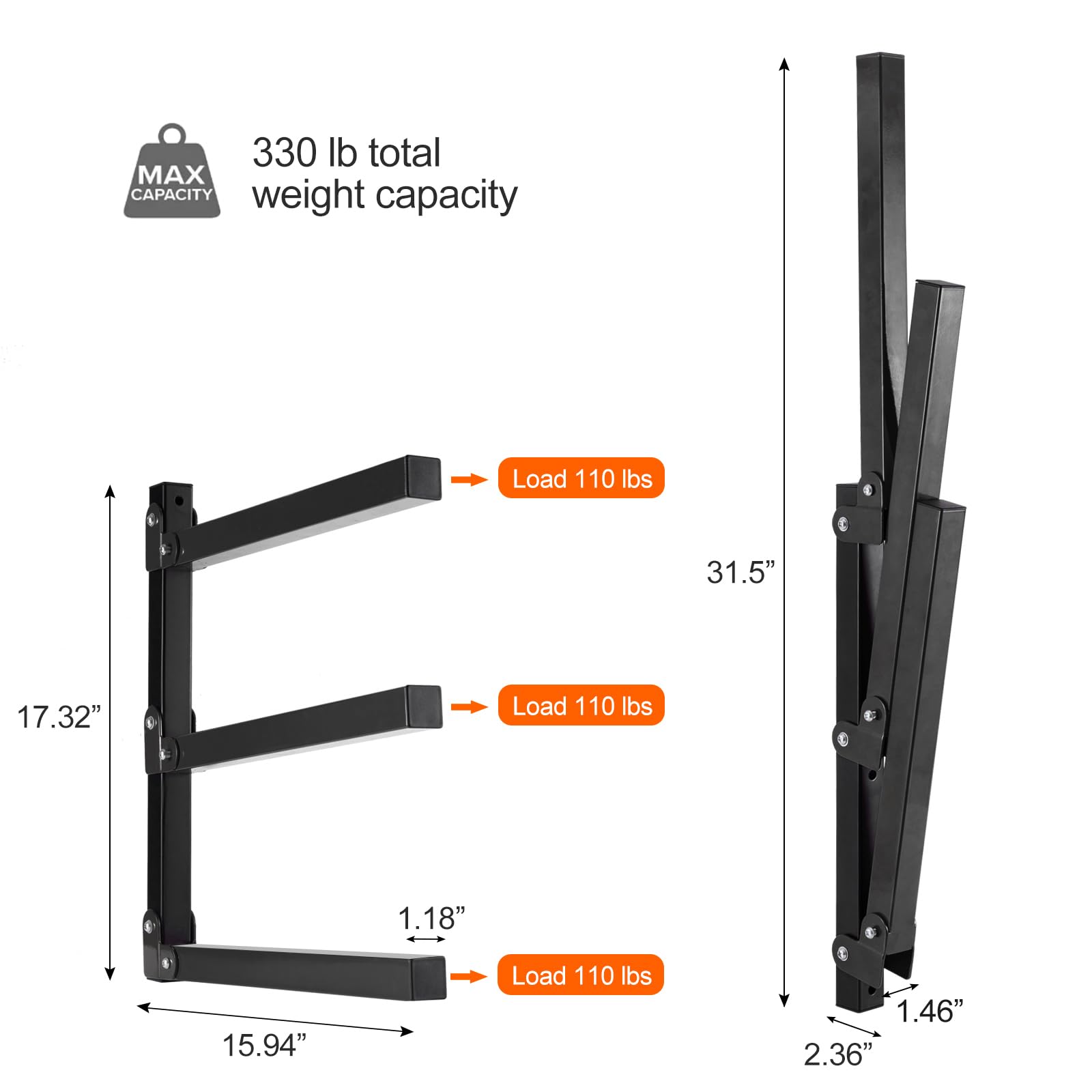 Ultrawall heavy-duty lumber rack close-up showing sturdy support