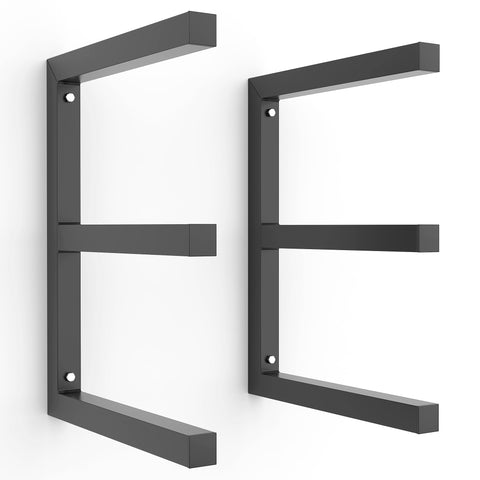 Ultrawall lumber storage rack wall mount in black keeps lumber organized and accessible