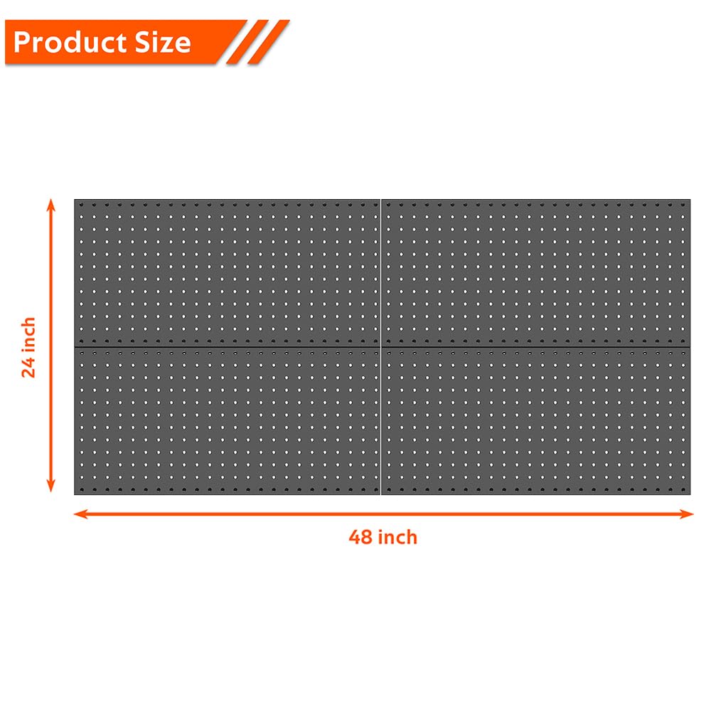 Ultrawall pegboard with durable steel finish resists rust and wear over time.