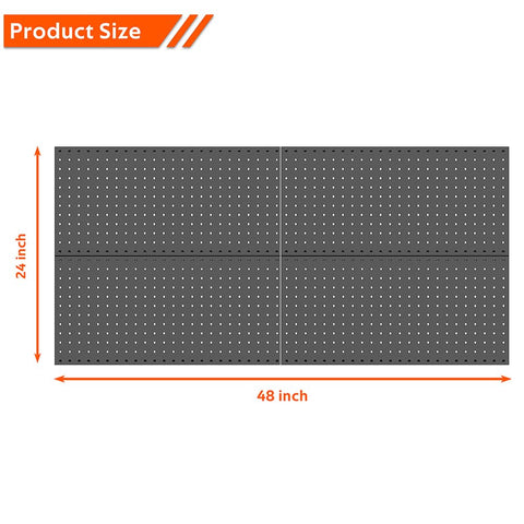 Ultrawall pegboard with durable steel finish resists rust and wear over time.