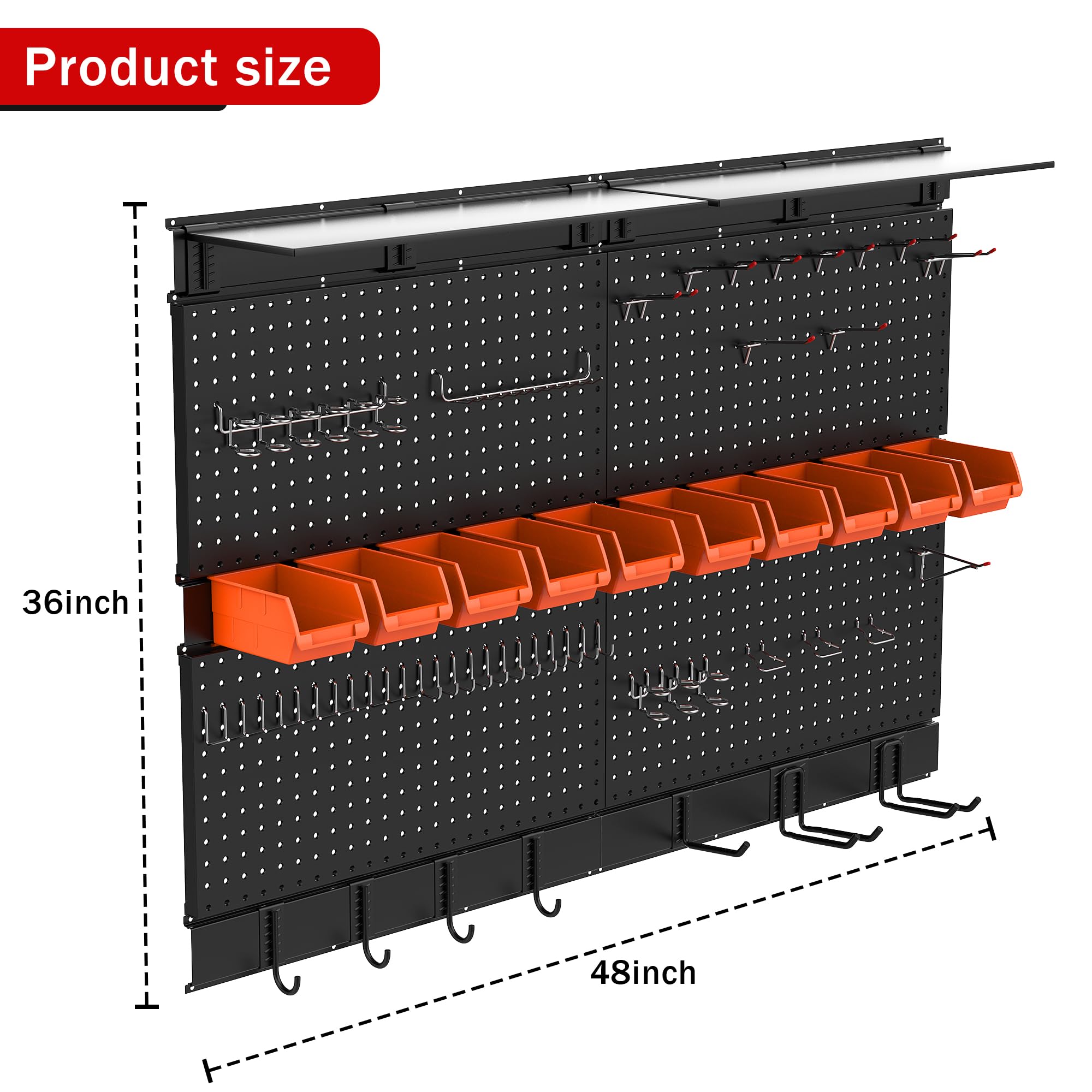 Ultrawall pegboard rail system with adjustable mounting for flexibility.
