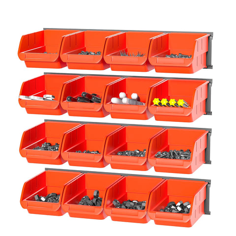 Ultrawall rail and bins assembly showcasing modular storage for small hardware.