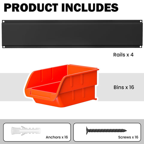 Ultrawall screw, nut, bolt bin organizing fasteners efficiently.