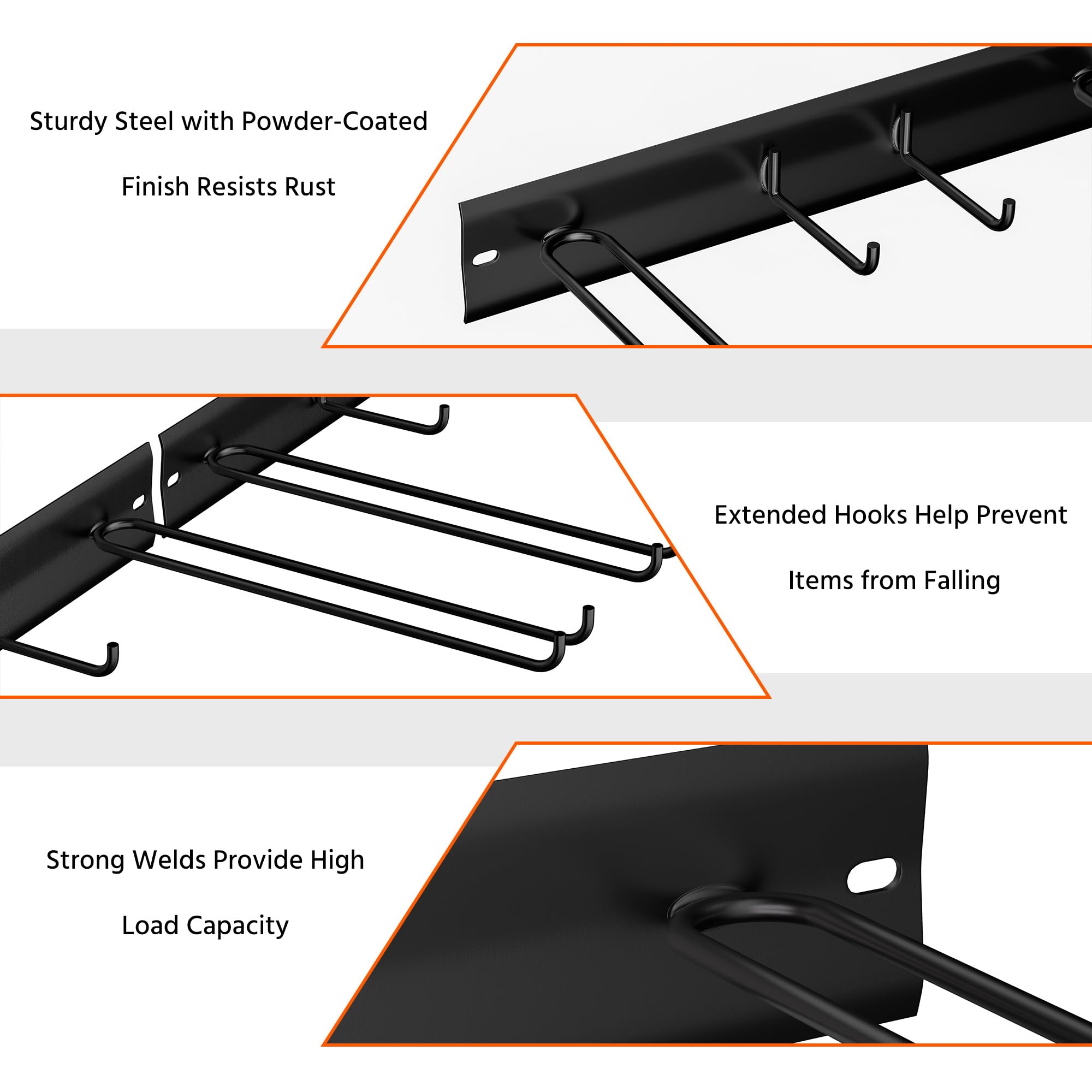 Ultrawall ski rack heavy-duty-3mm-steel provides durable support.