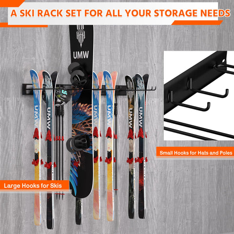 Ultrawall ski rack weatherproof-powder-coated resists rust in damp spaces.