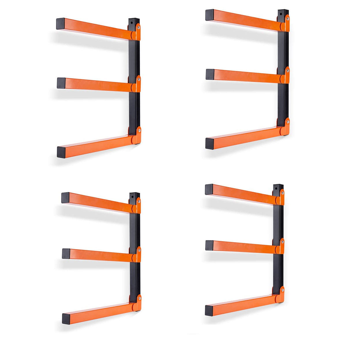Ultrawall wall mount wood organizer close-up showing sturdy three-level design for long items.