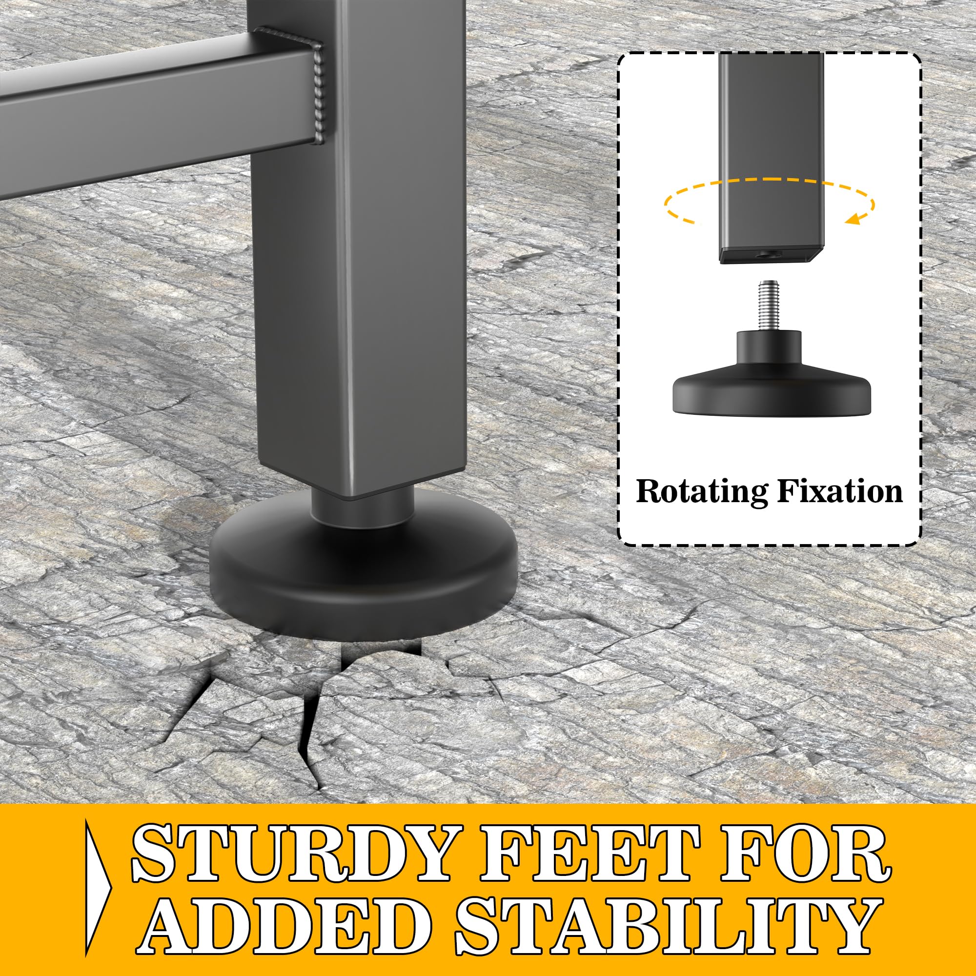 Ultrawall rust-resistant steel legs prevent deformation under heavy use