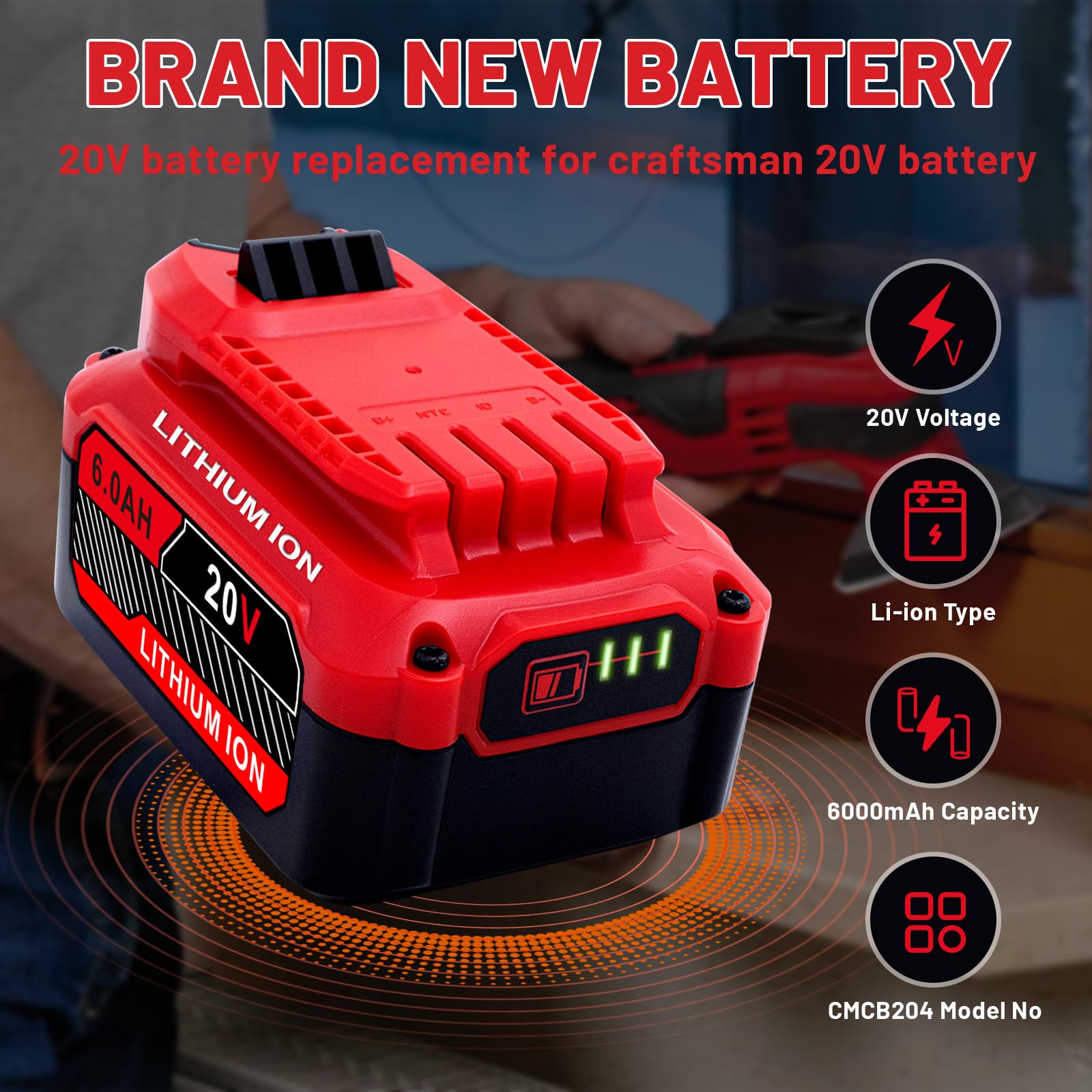 Ultraxxis 2-pack 6.0Ah battery beside Craftsman 20V charger for quick top-up