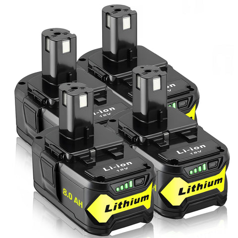 Ultraxxis 4-pack 18V battery front view highlighting high capacity for extended runtime.