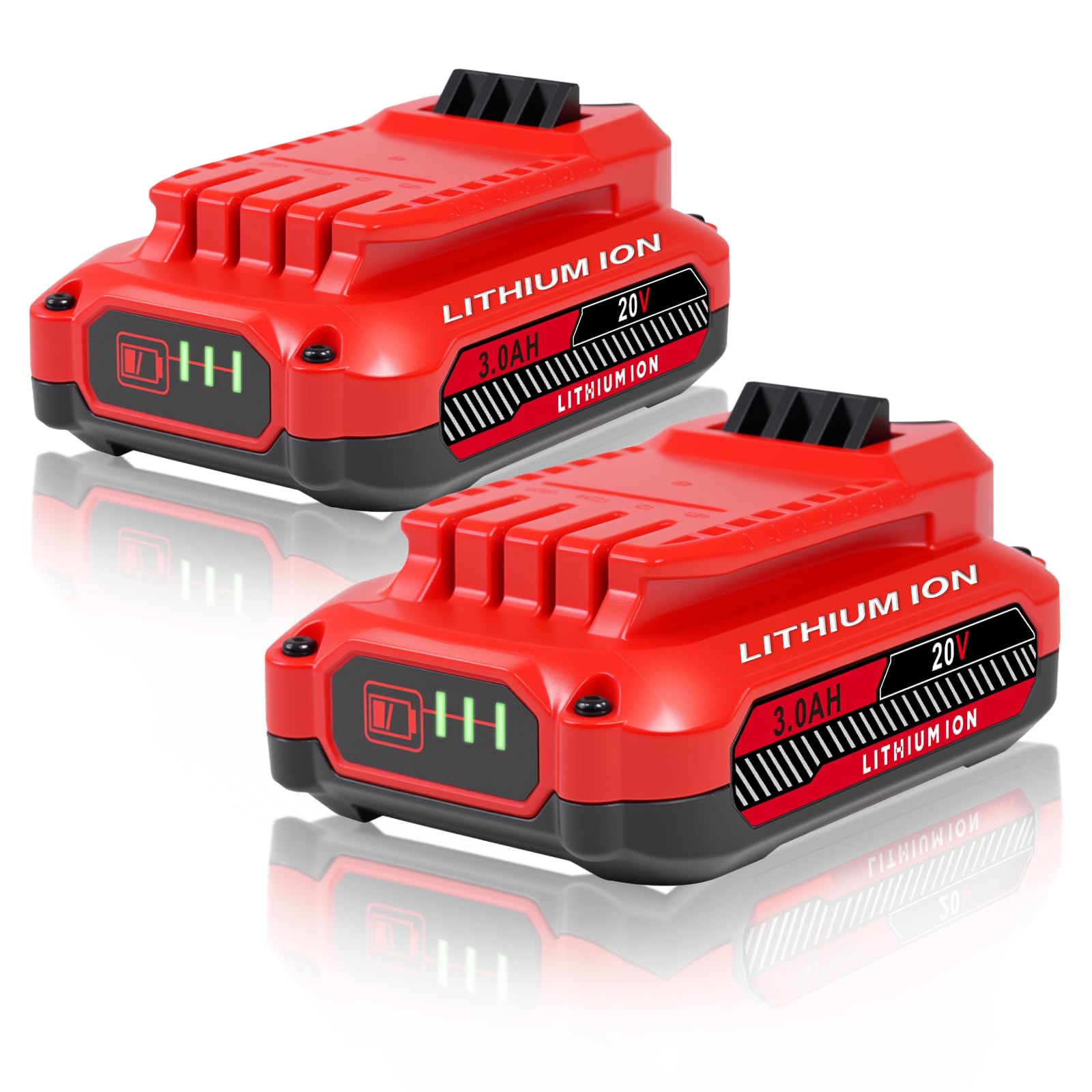 Ultraxxis upgrade 2-pack 3.0Ah batteries on charger for Craftsman 20V tools